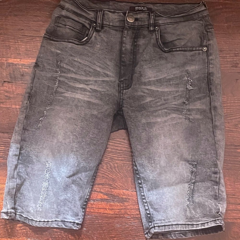 Black Gray Men Shorts